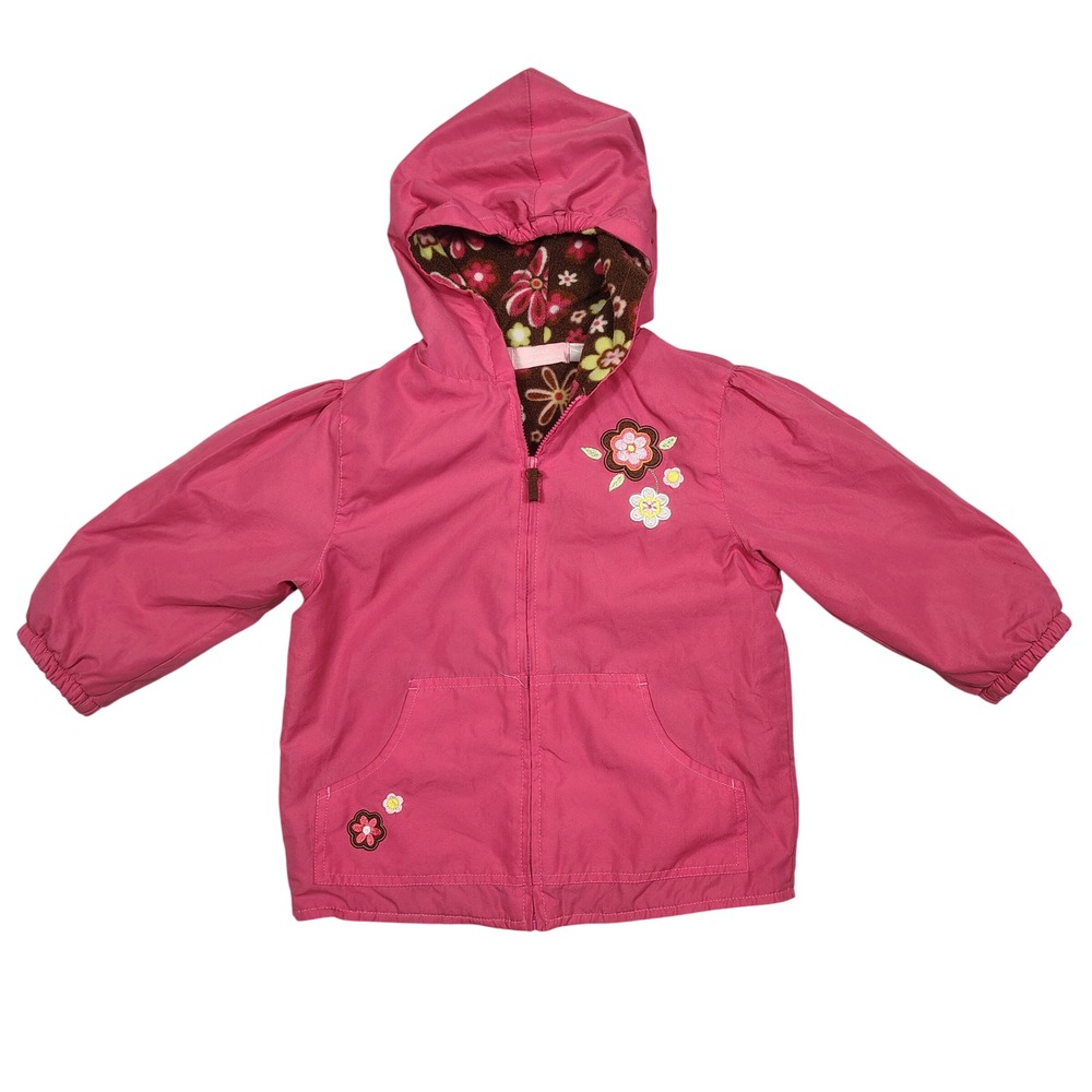 Kids Headquarters Jacket Toddler Girls 4T Embroidered Fleece Lined Pink Floral